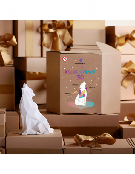 Kolorowanka 3D Wolf Low-Poly