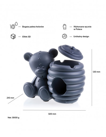 Misa na wełnę Teddy Bear Midnight Gray Poli