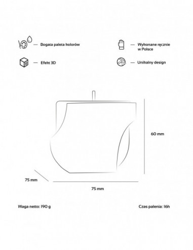 Świeca Cut My Side White