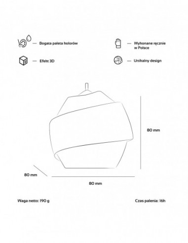 Świeca Ribbon Globe Steel