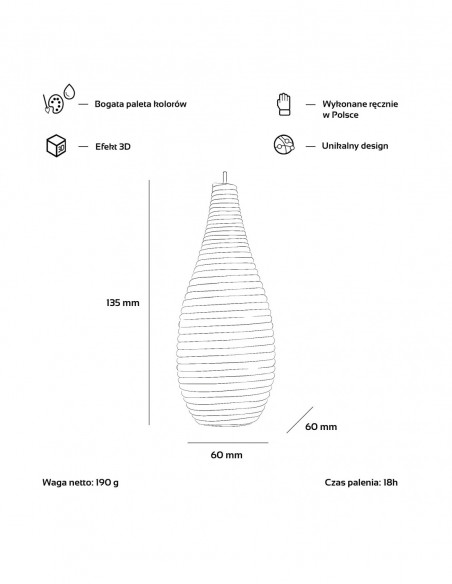 Świeca Spiral Lines Gray