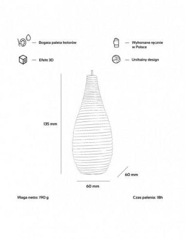Świeca Spiral Lines White