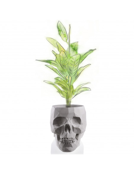 Donica Skull Low-Poly Unpainted 24 cm