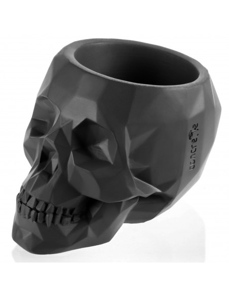 Donica Skull Low-Poly Black Matt Poli 24 cm