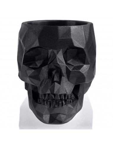 Donica Skull Low-Poly Black Metallic Poli 24 cm