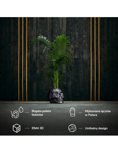 Donica Skull Low-Poly Black Metallic...