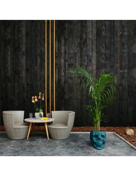 Donica Skull Low-Poly Dark Turquoise Poli 24 cm