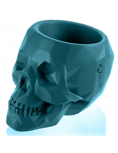 Donica Skull Low-Poly Dark Turquoise Poli 24 cm