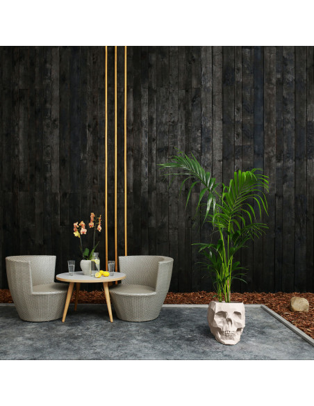 Donica Skull Low-Poly Light Beige Poli 24 cm