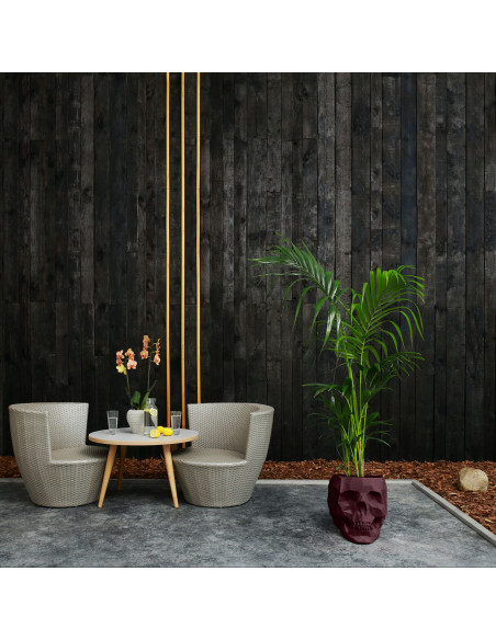 Donica Skull Low-Poly Maroon Poli 24 cm