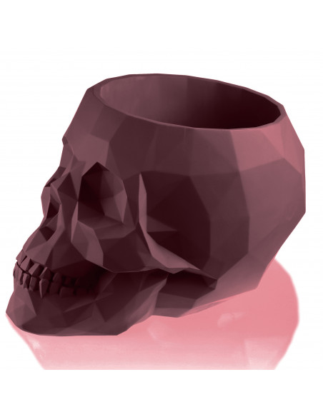 Donica Skull Low-Poly Maroon Poli 24 cm