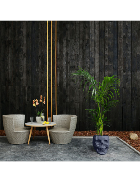 Donica Skull Low-Poly Midnight Gray Poli 24 cm