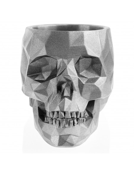 Donica Skull Low-Poly Silver Poli 24 cm