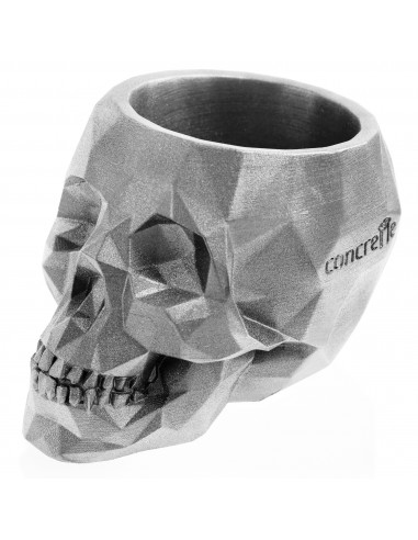 Donica Skull Low-Poly Silver Poli 24 cm
