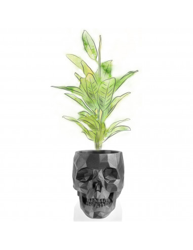 Donica Skull Low-Poly Steel Poli 24 cm