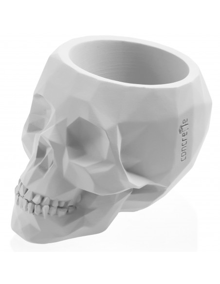 Donica Skull Low-Poly White Poli 24 cm