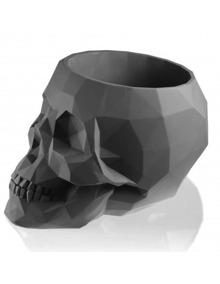 Donica Skull Low-Poly Black Matt Poli  11 cm