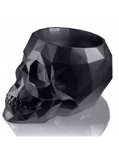 Donica Skull Low-Poly Black Metalic Poli  11 cm