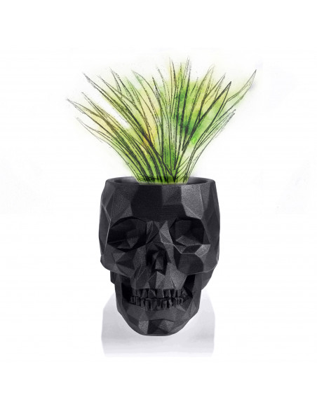 Donica Skull Low-Poly Black Metalic Poli  11 cm