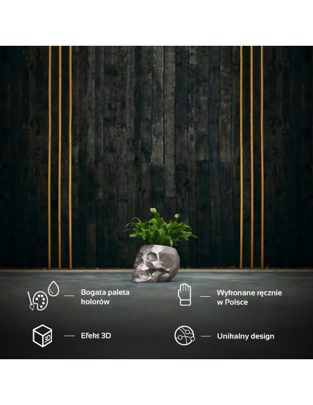 Donica Skull Low-Poly Brass Poli  11 cm