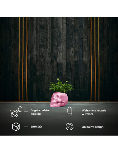 Donica Skull Low-Poly Candy Pink Poli...