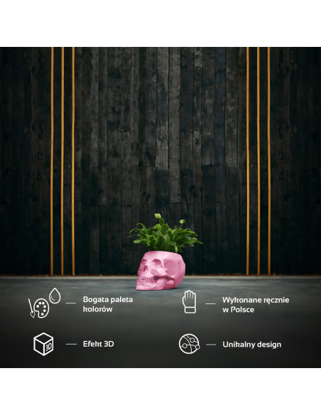 Donica Skull Low-Poly Candy Pink Poli  11 cm