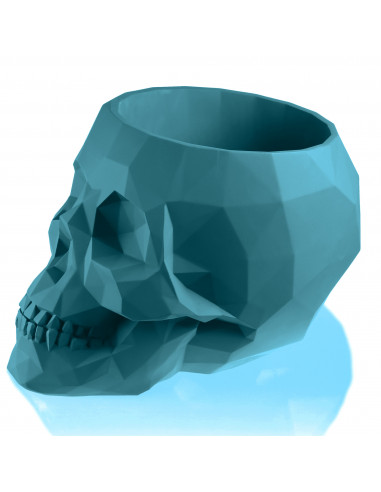 Donica Skull Low-Poly Dark Turquoise Poli  11 cm