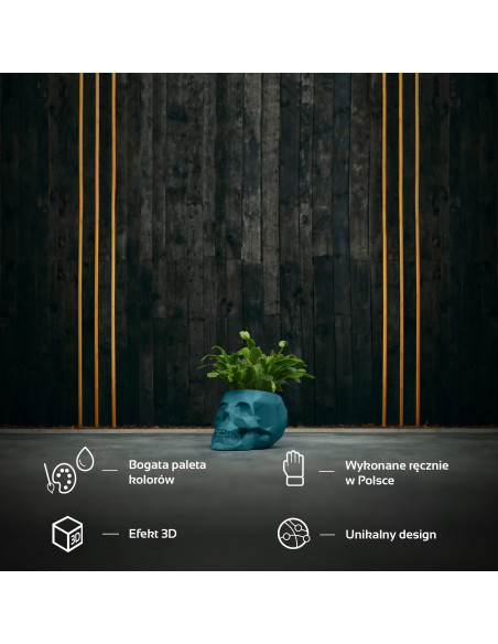 Donica Skull Low-Poly Dark Turquoise Poli  11 cm