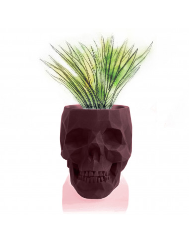 Donica Skull Low-Poly Maroon Poli  11 cm