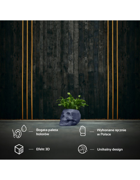 Donica Skull Low-Poly Midnight Gray Poli  11 cm