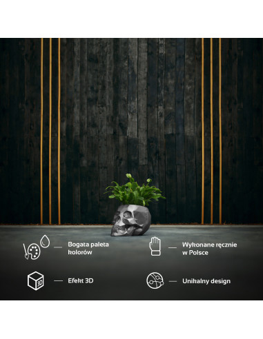 Donica Skull Low-Poly Steel Poli  11 cm