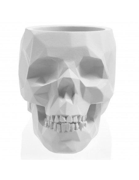 Donica Skull Low-Poly White Poli  11 cm
