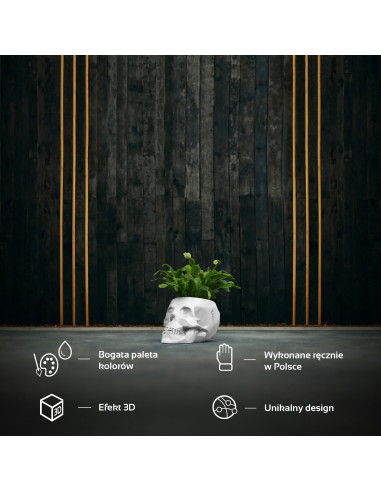 Donica Skull Low-Poly White Poli  11 cm