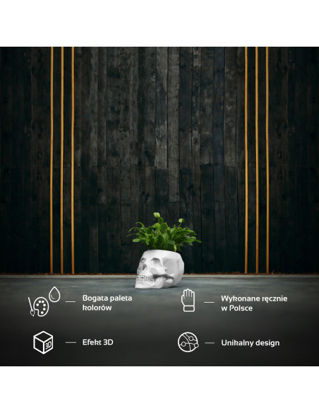 Donica Skull Low-Poly White Poli  11 cm