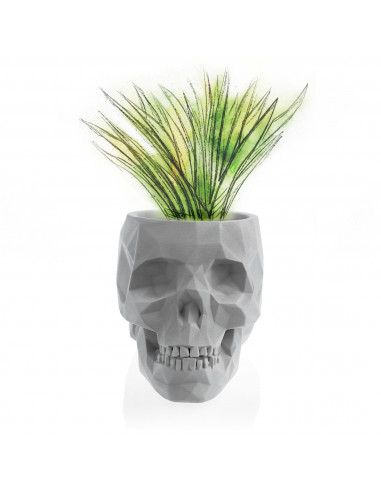 Donica Skull Low-Poly White Poli  11 cm