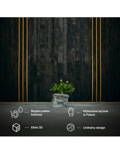 Donica Skull Flowers Unpainted  11 cm