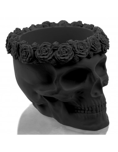 Donica Skull Flowers Black Matt Poli...