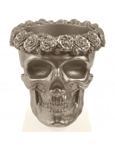 Donica Skull Flowers Brass Poli  11 cm