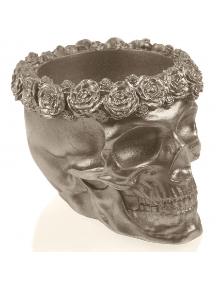 Donica Skull Flowers Brass Poli  11 cm