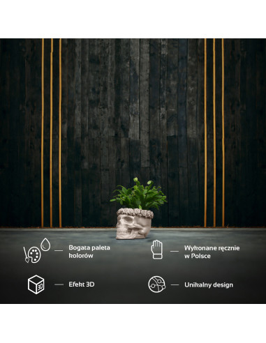 Donica Skull Flowers Light Beige Poli...