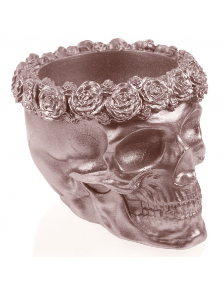 Donica Skull Flowers Rose Gold Poli  11 cm