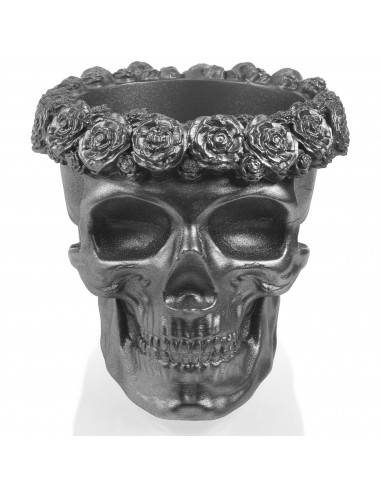 Donica Skull Flowers Steel Poli  11 cm