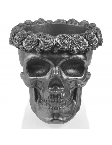 Donica Skull Flowers Steel Poli  11 cm