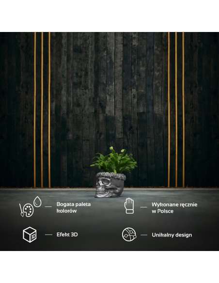 Donica Skull Flowers Steel Poli  11 cm