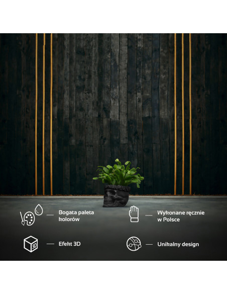 Donica Skull Flowers Black Matt Poli  9 cm