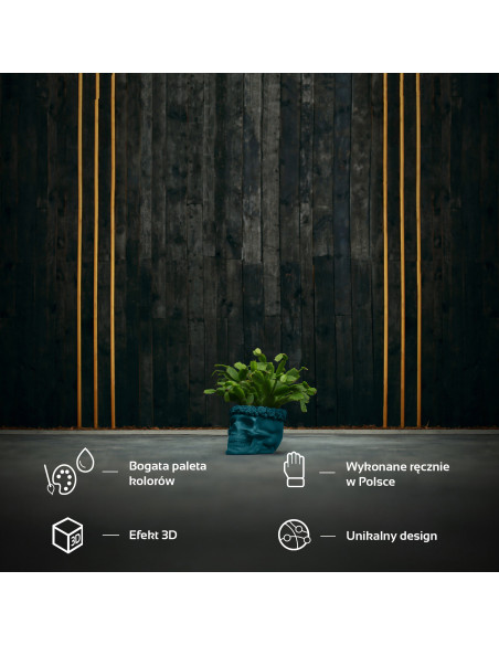 Donica Skull Flowers Dark Turquoise Poli  9 cm