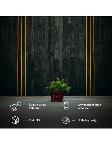 Donica Skull Flowers Maroon Poli  9 cm