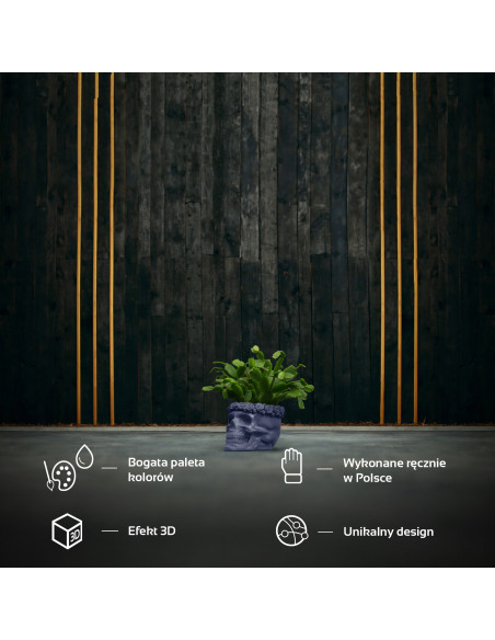 Donica Skull Flowers Midnight Gray Poli  9 cm