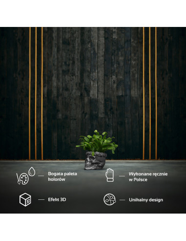 Donica Skull Flowers Steel Poli  9 cm