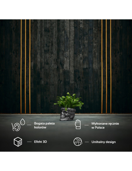 Donica Skull Flowers Steel Poli  9 cm